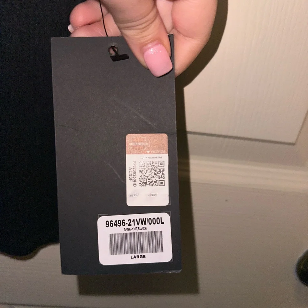 Harley-Davidson Womens Black and orange eagle graphic tank top NWT L biker punk - Picture 5 of 9